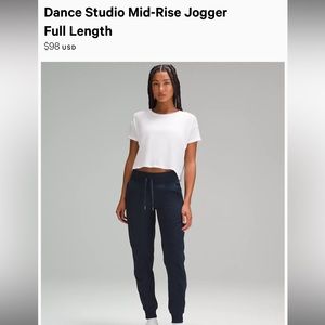 Lululemon Dance Studio Mid-Rise Jogger Full Length | Size 6 True Navy